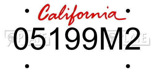 05199M2 California License Plate