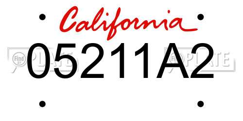 05211A2 California License Plate