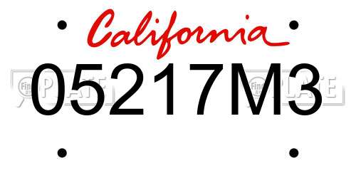 05217M3 California License Plate