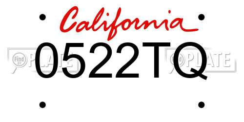 0522TQ California License Plate