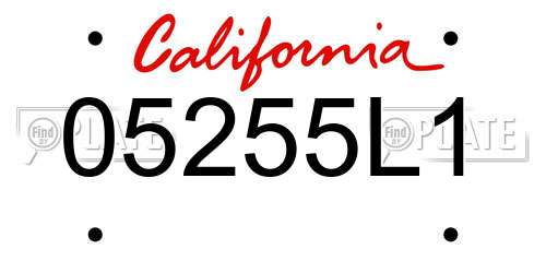 05255L1 California License Plate