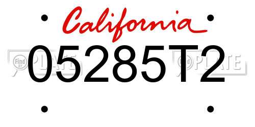 05285T2 California License Plate