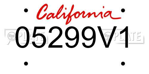05299V1 California License Plate