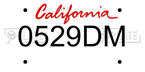 0529DM California License Plate