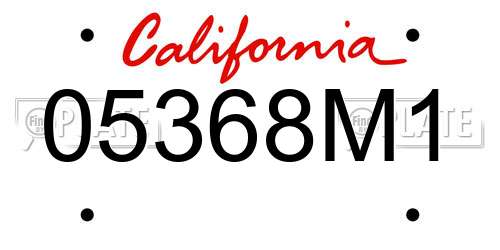 05368M1 California License Plate