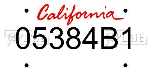 05384B1 California License Plate