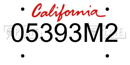 05393M2 California License Plate