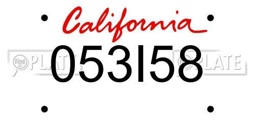 053I58 California License Plate