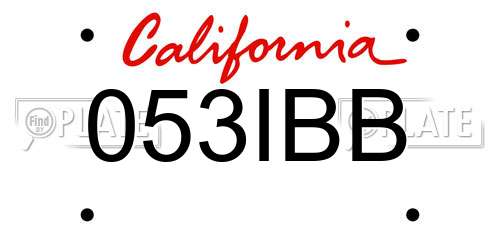 053IBB California License Plate