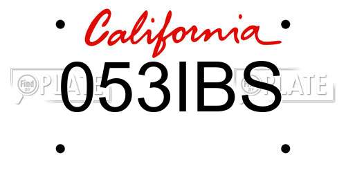 053IBS California License Plate