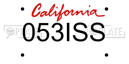 053ISS California License Plate