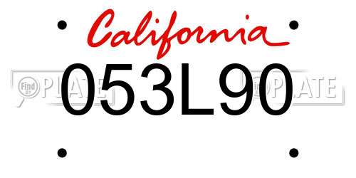 053L90 California License Plate