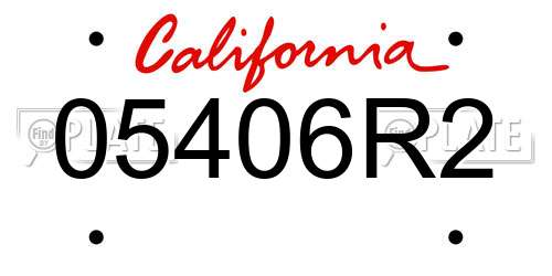 05406R2 California License Plate