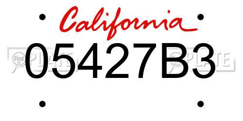 05427B3 California License Plate