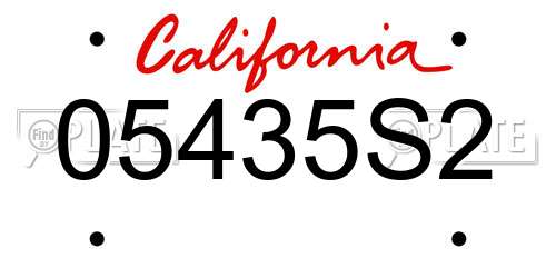 05435S2 California License Plate