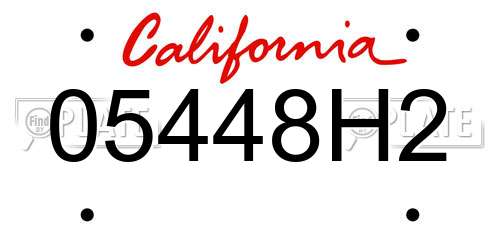 05448H2 California License Plate
