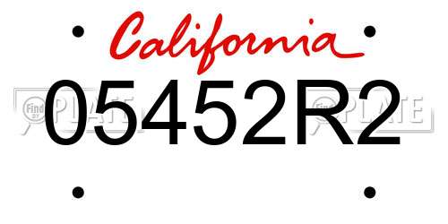 05452R2 California License Plate
