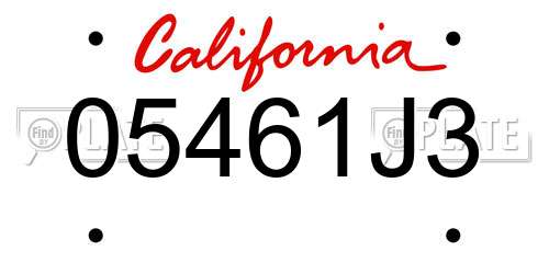 05461J3 California License Plate