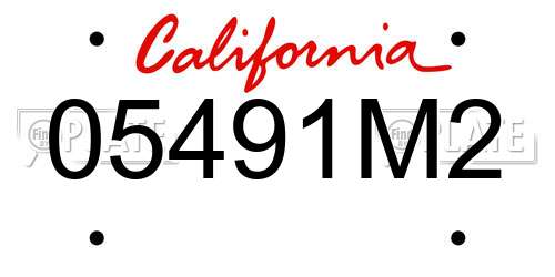 05491M2 California License Plate