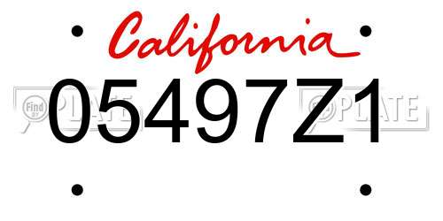 05497Z1 California License Plate