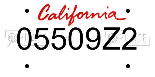 05509Z2 California License Plate
