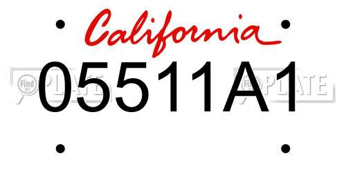 05511A1 California License Plate