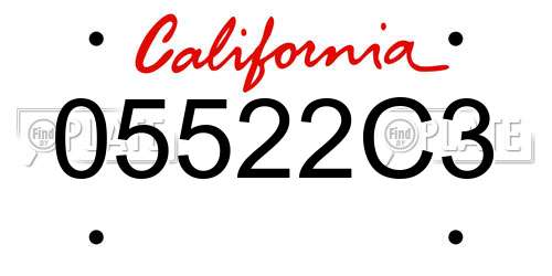 05522C3 California License Plate