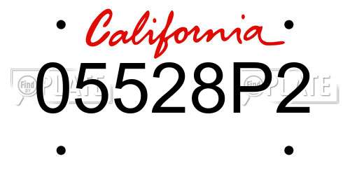 05528P2 California License Plate