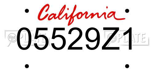 05529Z1 California License Plate