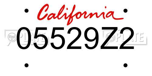 05529Z2 California License Plate