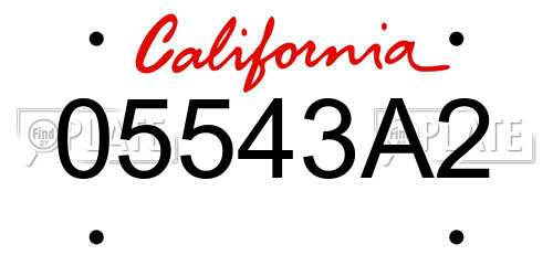 05543A2 California License Plate