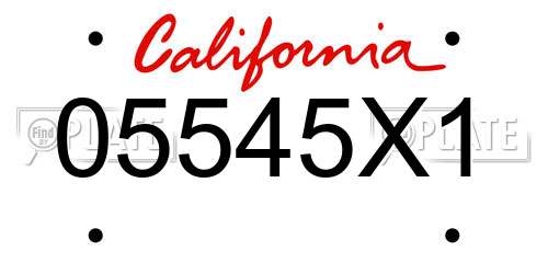 05545X1 California License Plate