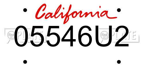 05546U2 California License Plate