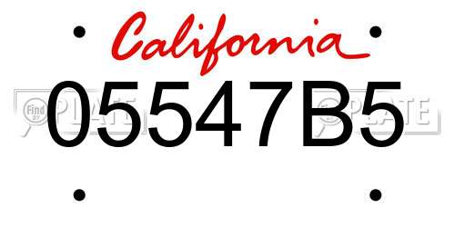 05547B5 California License Plate