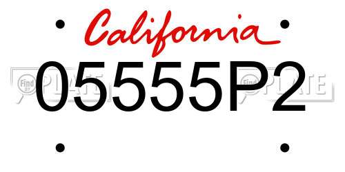 05555P2 California License Plate
