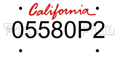 05580P2 California License Plate