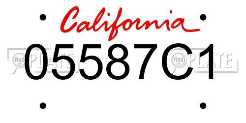 05587C1 California License Plate