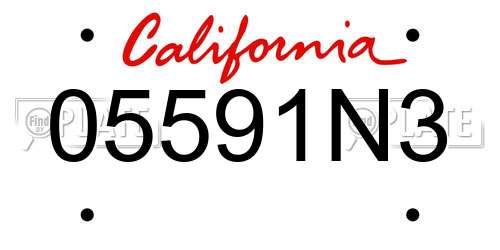 05591N3 California License Plate
