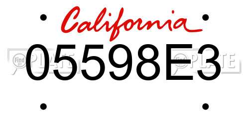05598E3 California License Plate