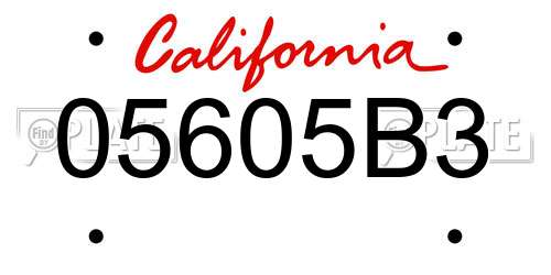 05605B3 California License Plate