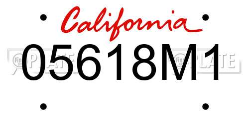 05618M1 California License Plate