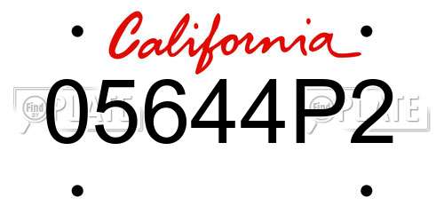 05644P2 California License Plate