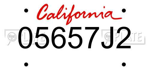 05657J2 California License Plate