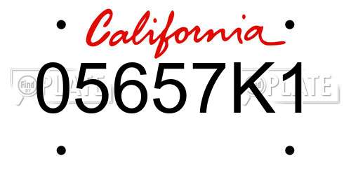 05657K1 California License Plate