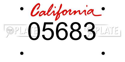 05683 California License Plate