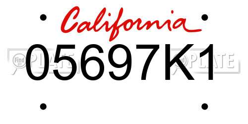 05697K1 California License Plate