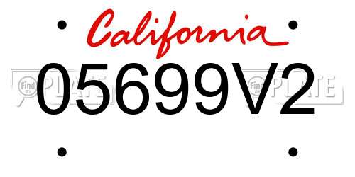 05699V2 California License Plate