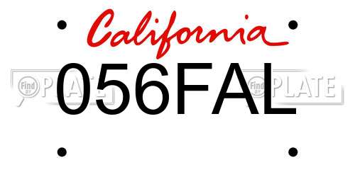 056FAL California License Plate