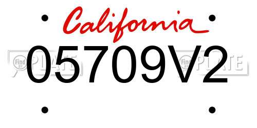 05709V2 California License Plate