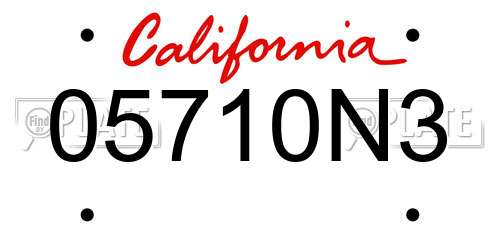 05710N3 California License Plate